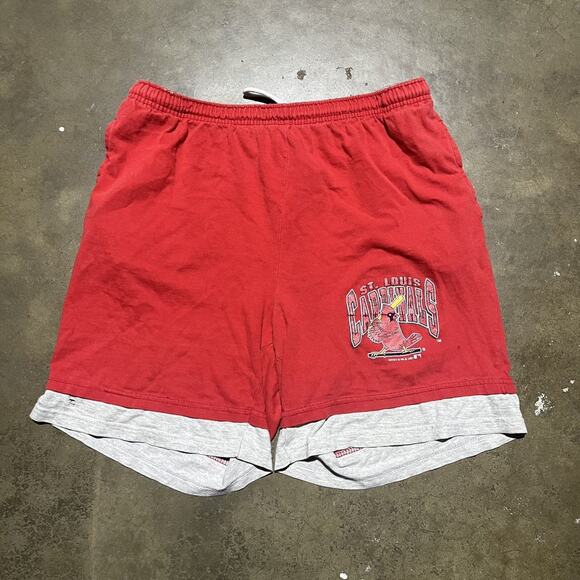 Vintage 90s St. Louis Cardinals MLB Red Cotton Shorts 36x7 - Picture 1 of 3